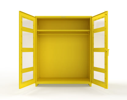 Extra Heavy Duty 14 GA Clear View Uniform Cabinet with Hanger Rod, 1 Shelf - 60 In. W x 24 In. D x 75 In. H - 56-LD-WR-241-L-1021