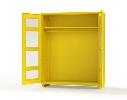 Extra Heavy Duty 14 GA Clear View Uniform Cabinet with Hanger Rod, 1 Shelf - 60 In. W x 24 In. D x 75 In. H - 56-LD-WR-241-L-1021