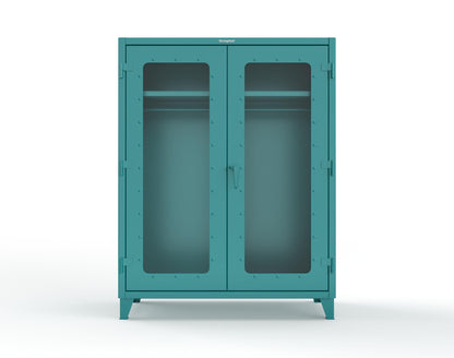 Extreme Duty 12 GA Clear View Uniform Cabinet with Hanger Rod, 1 Shelf - 60 In. W x 24 In. D x 78 In. H - 56-LD-WR-241-5021