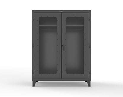 Extreme Duty 12 GA Clear View Uniform Cabinet with Hanger Rod, 1 Shelf - 60 In. W x 24 In. D x 78 In. H - 56-LD-WR-241-9005