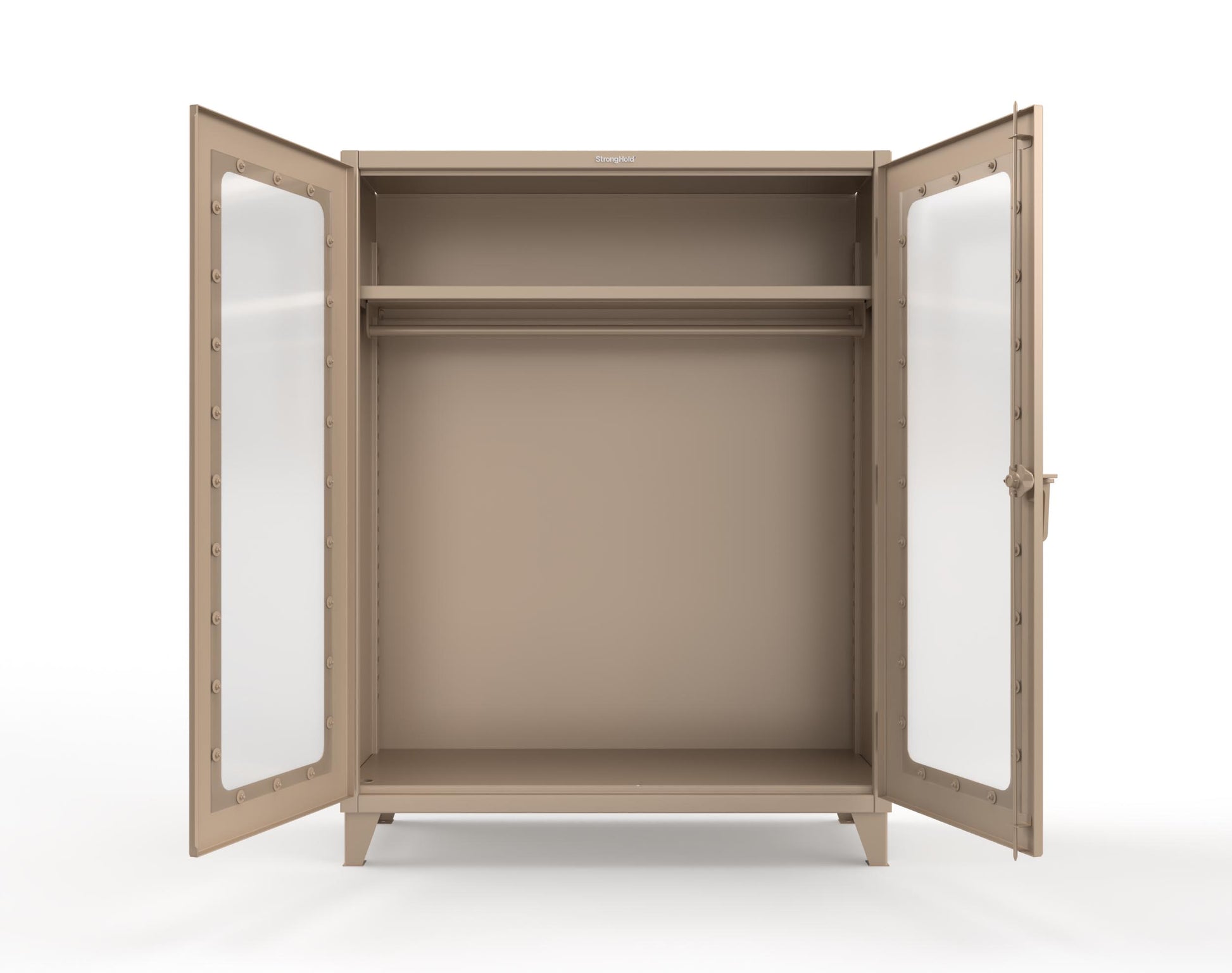 Extreme Duty 12 GA Clear View Uniform Cabinet with Hanger Rod, 1 Shelf - 60 In. W x 24 In. D x 78 In. H - 56-LD-WR-241-1019