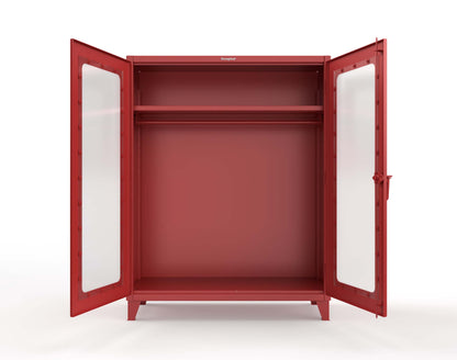 Extreme Duty 12 GA Clear View Uniform Cabinet with Hanger Rod, 1 Shelf - 60 In. W x 24 In. D x 78 In. H - 56-LD-WR-241-3001