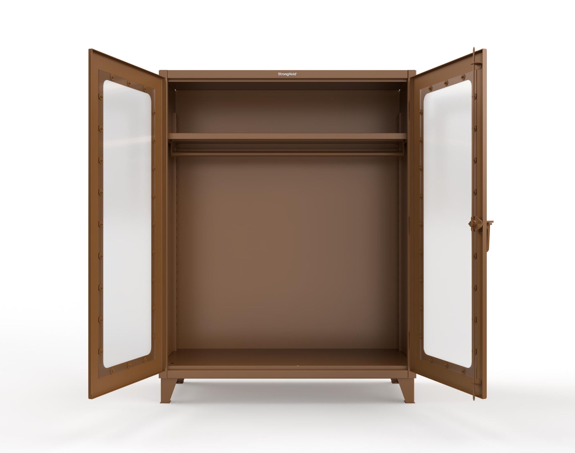 Extreme Duty 12 GA Clear View Uniform Cabinet with Hanger Rod, 1 Shelf - 60 In. W x 24 In. D x 78 In. H - 56-LD-WR-241-8008