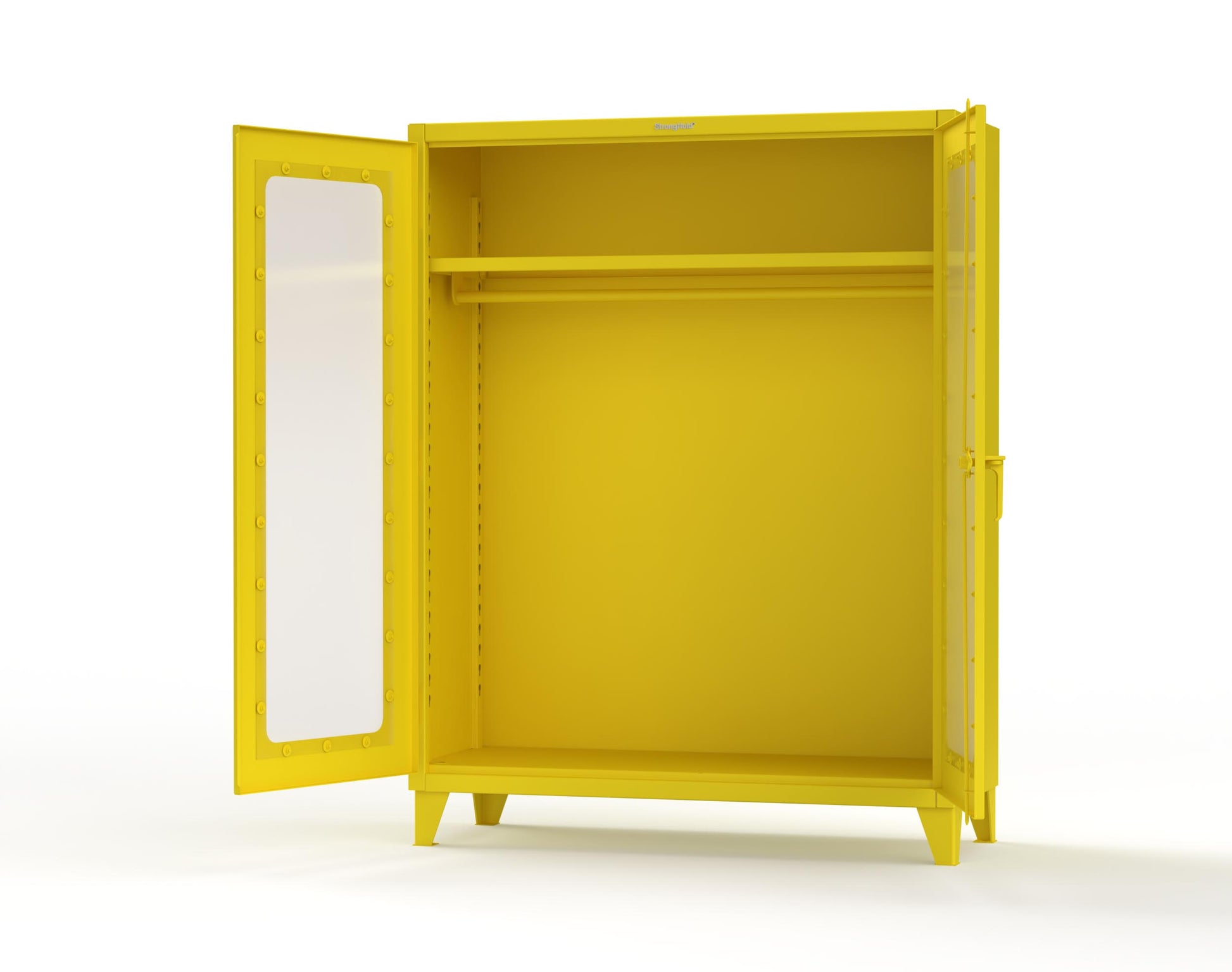 Extreme Duty 12 GA Clear View Uniform Cabinet with Hanger Rod, 1 Shelf - 60 In. W x 24 In. D x 78 In. H - 56-LD-WR-241-1021