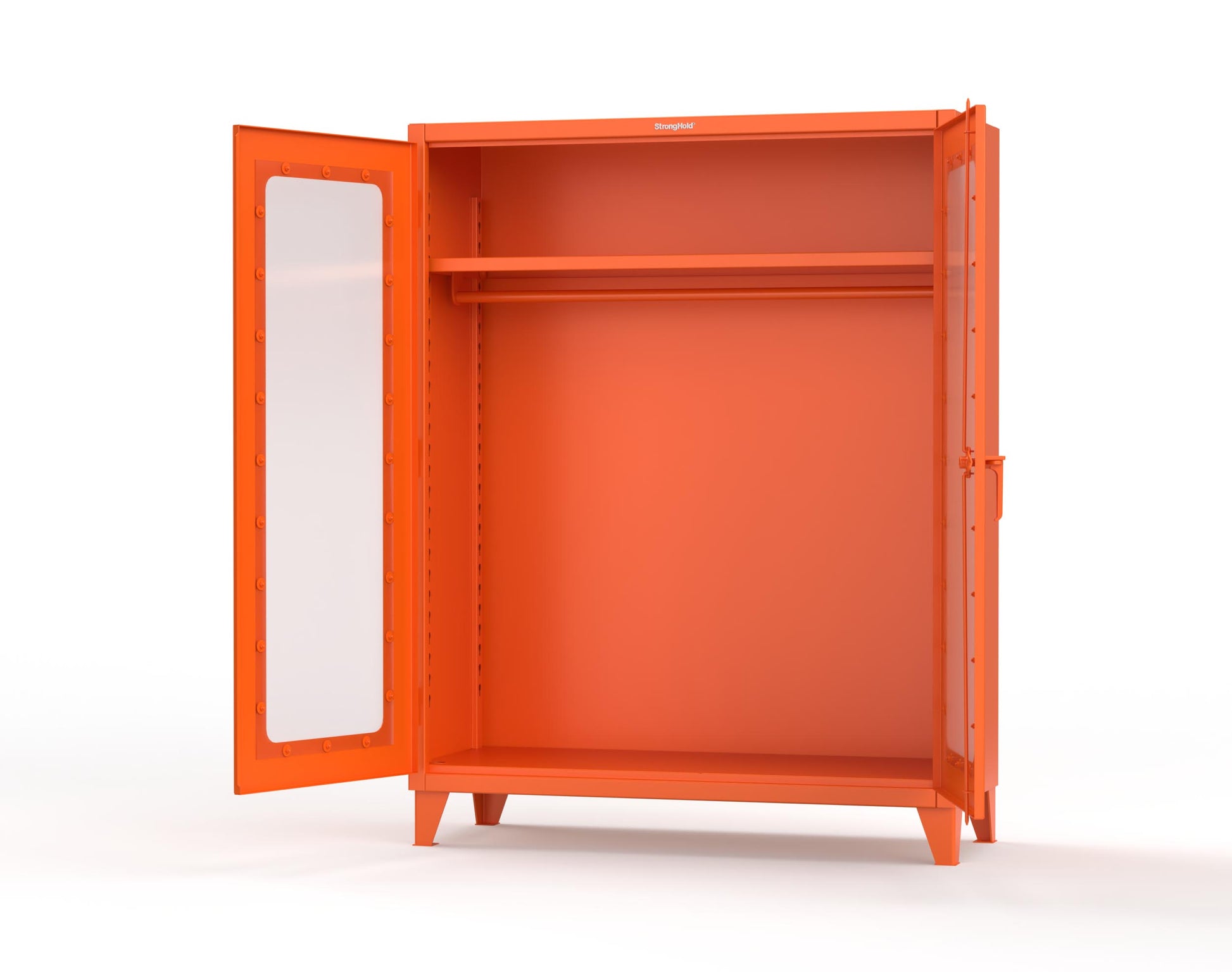 Extreme Duty 12 GA Clear View Uniform Cabinet with Hanger Rod, 1 Shelf - 60 In. W x 24 In. D x 78 In. H - 56-LD-WR-241-2009
