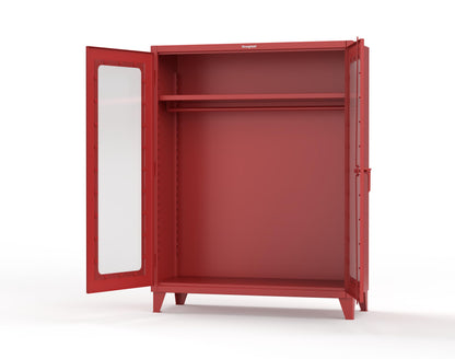Extreme Duty 12 GA Clear View Uniform Cabinet with Hanger Rod, 1 Shelf - 60 In. W x 24 In. D x 78 In. H - 56-LD-WR-241-3001