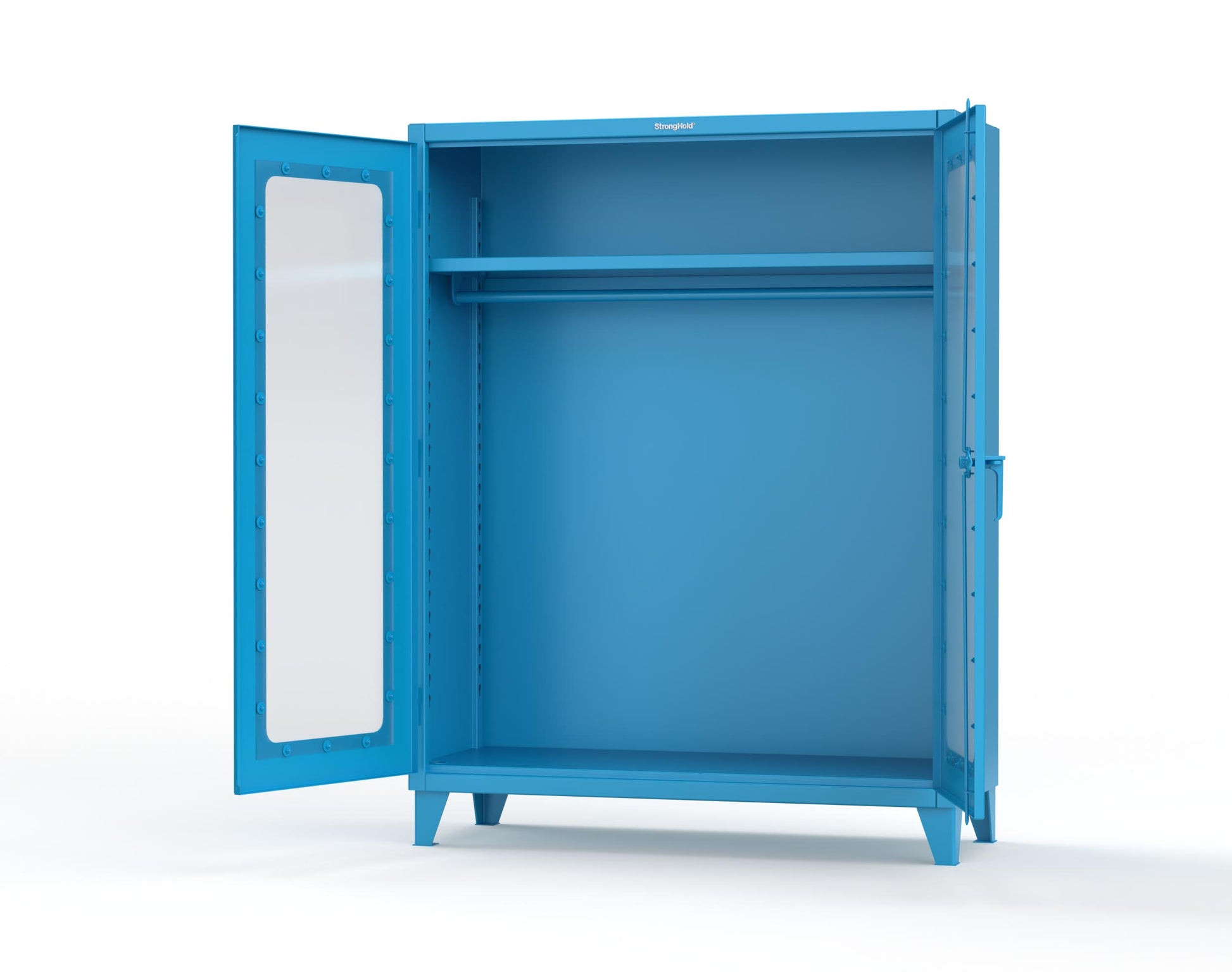 Extreme Duty 12 GA Clear View Uniform Cabinet with Hanger Rod, 1 Shelf - 60 In. W x 24 In. D x 78 In. H - 56-LD-WR-241-5012