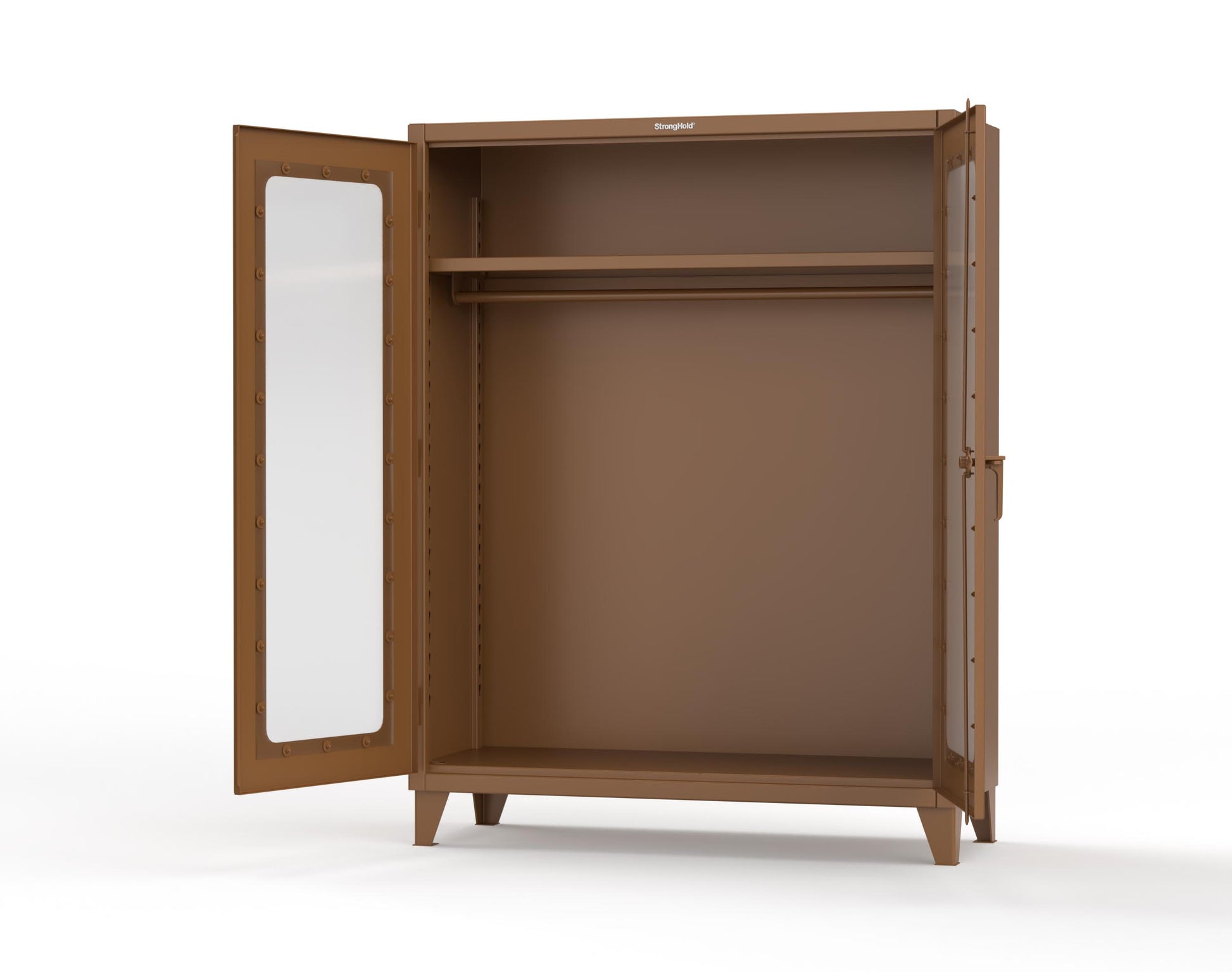 Extreme Duty 12 GA Clear View Uniform Cabinet with Hanger Rod, 1 Shelf - 60 In. W x 24 In. D x 78 In. H - 56-LD-WR-241-8008