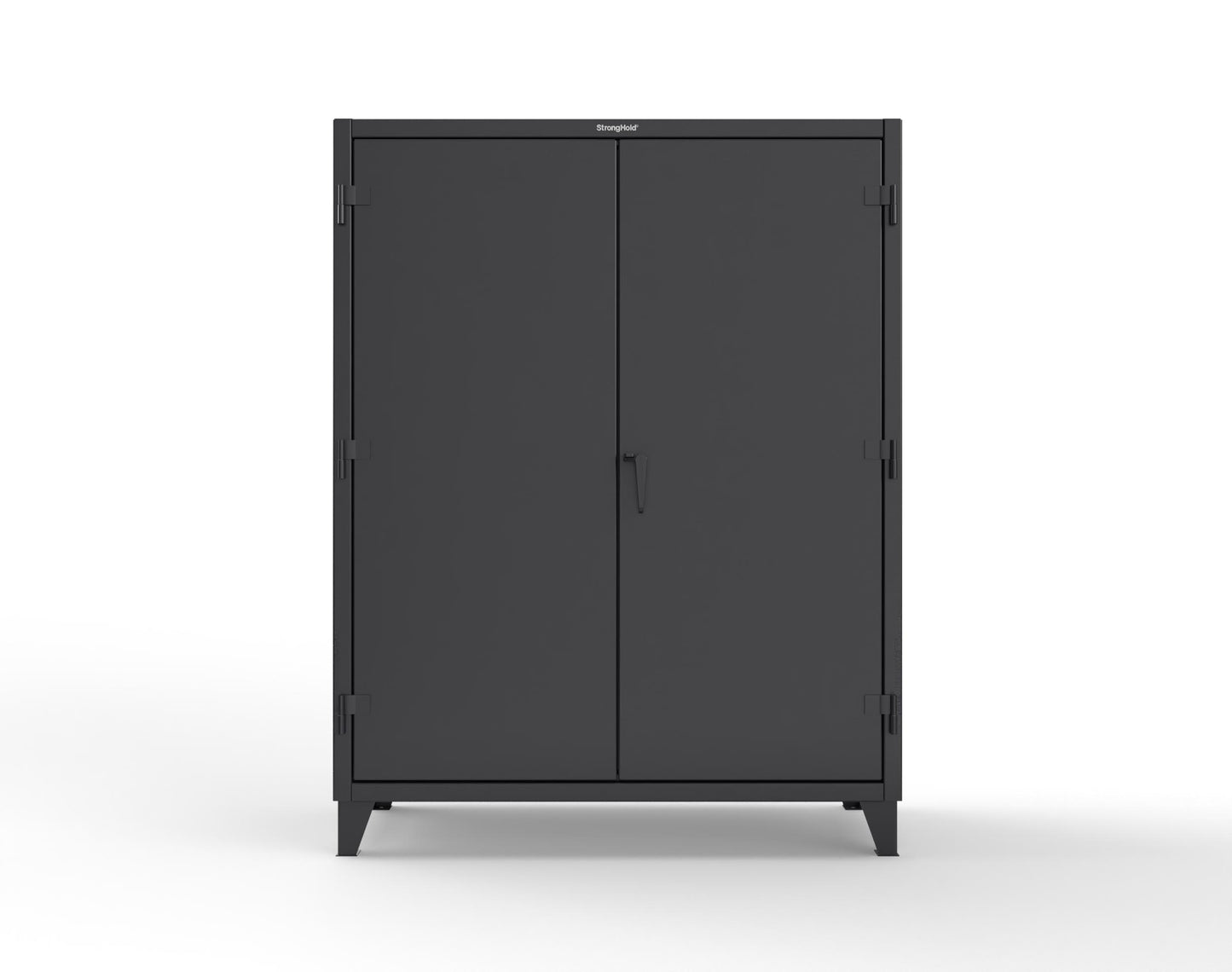 Extreme Duty 12 GA Cabinet with Pegboard Doors, 4 Shelves - 60 In. W x 24 In. D x 78 In. H - 56-PB-244-9005