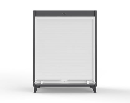 Extreme Duty 12 GA Cabinet with Roll-Up Door, 4 Shelves - 60 In. W x 24 In. D x 78 In. H - 56-RUDD-244-9005