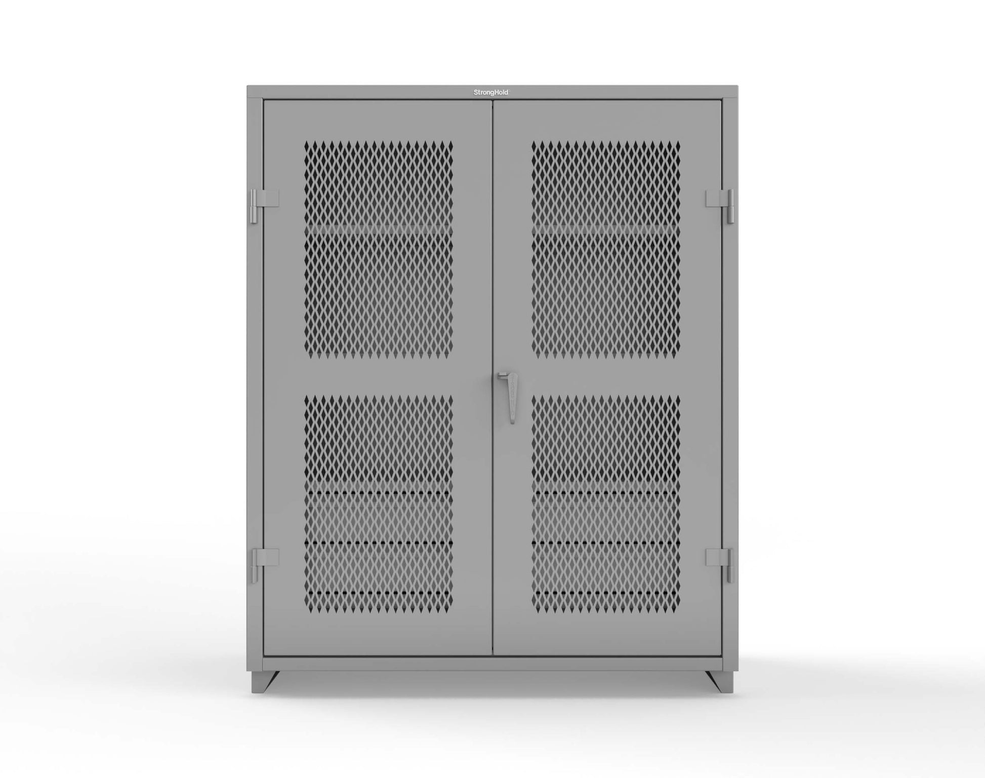 Extra Heavy Duty 14 GA Ventilated (Diamond) Cabinet with 6 Half-Width Drawers, 3 Shelves - 60 In. W x 24 In. D x 75 In. H - 56-V-243-6/5DB-L-7037