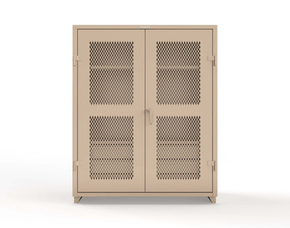 Extra Heavy Duty 14 GA Ventilated (Diamond) Cabinet with 6 Half-Width Drawers, 3 Shelves - 60 In. W x 24 In. D x 75 In. H - 56-V-243-6/5DB-L-1019