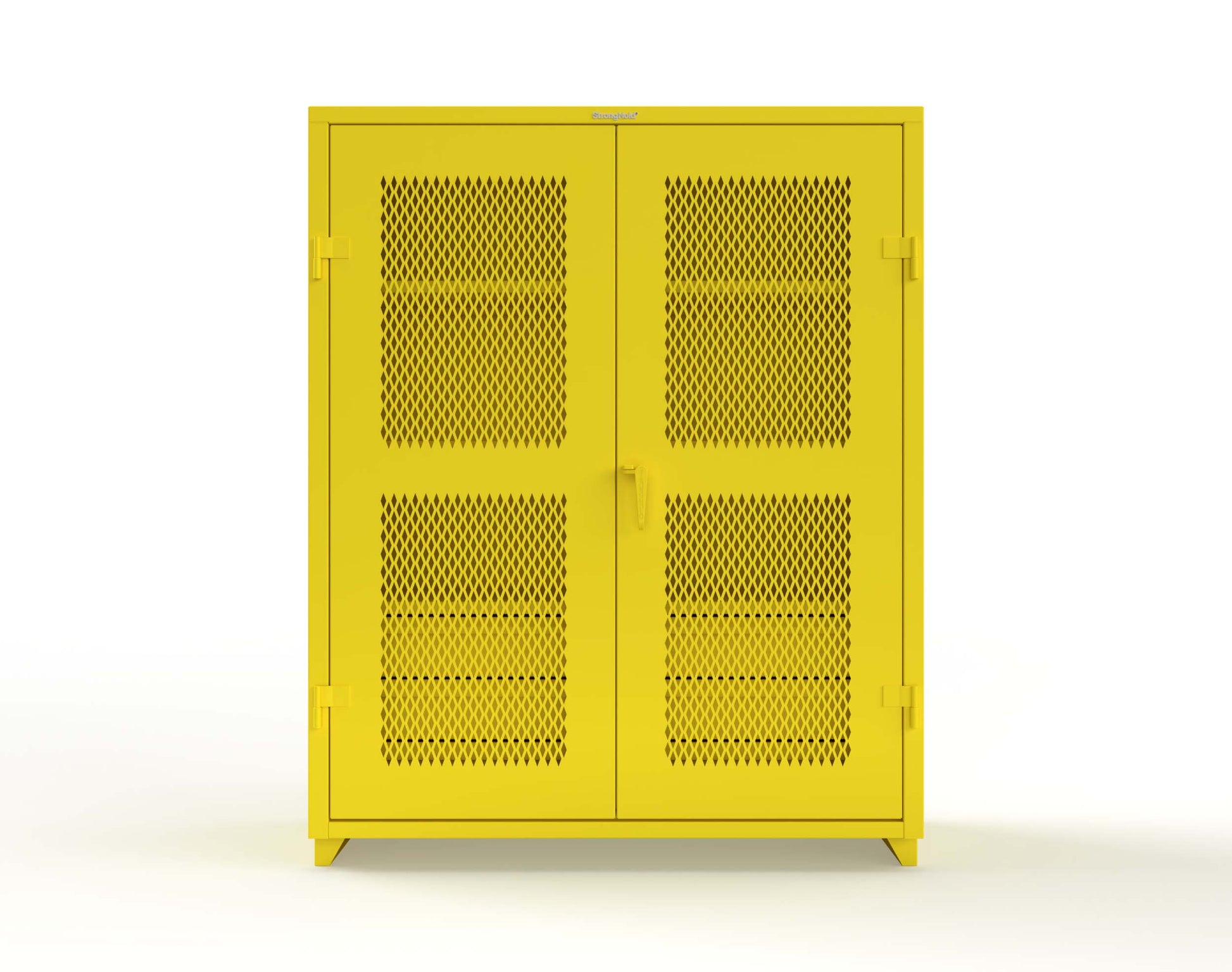 Extra Heavy Duty 14 GA Ventilated (Diamond) Cabinet with 6 Half-Width Drawers, 3 Shelves - 60 In. W x 24 In. D x 75 In. H - 56-V-243-6/5DB-L-1021