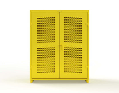 Extra Heavy Duty 14 GA Ventilated (Diamond) Cabinet with 6 Half-Width Drawers, 3 Shelves - 60 In. W x 24 In. D x 75 In. H - 56-V-243-6/5DB-L-1021