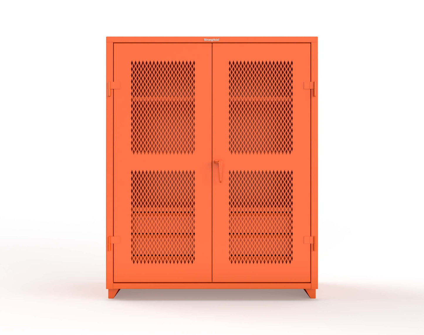 Extra Heavy Duty 14 GA Ventilated (Diamond) Cabinet with 6 Half-Width Drawers, 3 Shelves - 60 In. W x 24 In. D x 75 In. H - 56-V-243-6/5DB-L-2009
