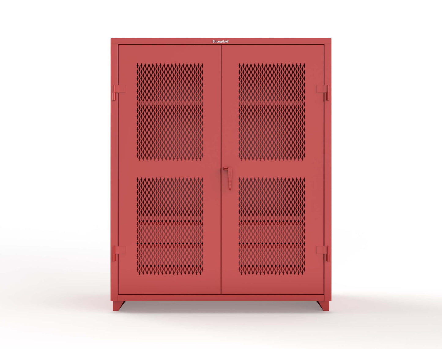 Extra Heavy Duty 14 GA Ventilated (Diamond) Cabinet with 6 Half-Width Drawers, 3 Shelves - 60 In. W x 24 In. D x 75 In. H - 56-V-243-6/5DB-L-3001