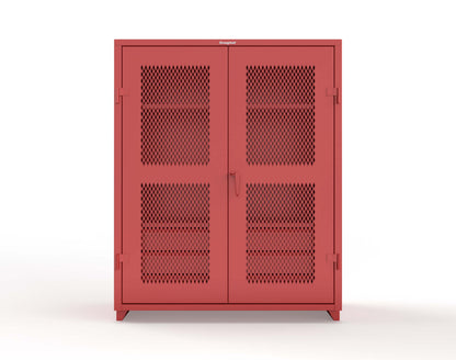 Extra Heavy Duty 14 GA Ventilated (Diamond) Cabinet with 6 Half-Width Drawers, 3 Shelves - 60 In. W x 24 In. D x 75 In. H - 56-V-243-6/5DB-L-3001