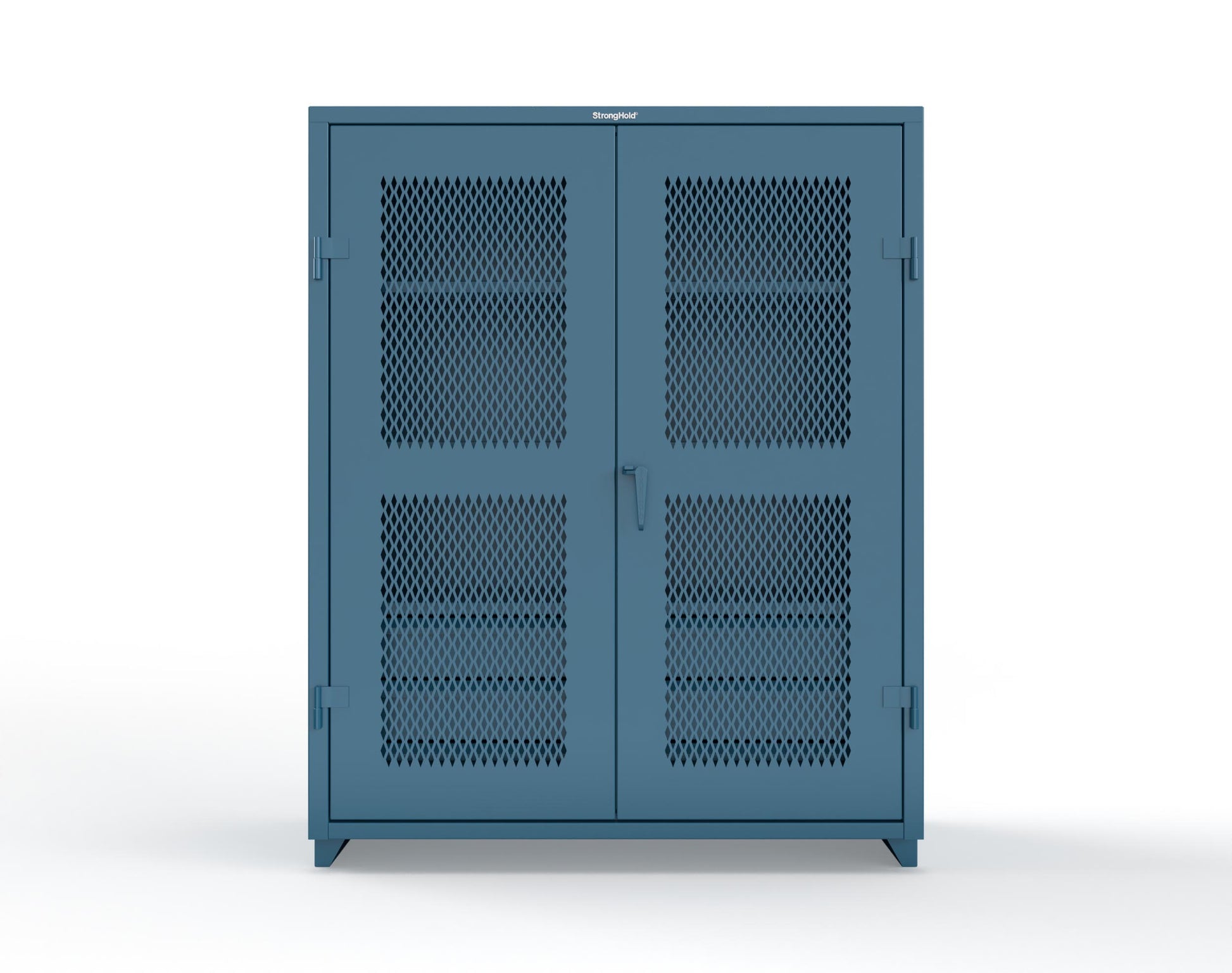 Extra Heavy Duty 14 GA Ventilated (Diamond) Cabinet with 6 Half-Width Drawers, 3 Shelves - 60 In. W x 24 In. D x 75 In. H - 56-V-243-6/5DB-L-5001