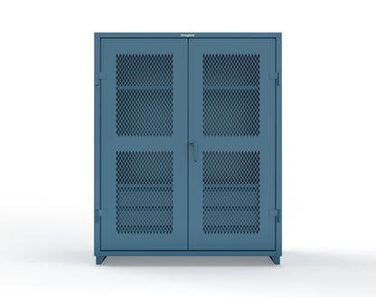 Extra Heavy Duty 14 GA Ventilated (Diamond) Cabinet with 6 Half-Width Drawers, 3 Shelves - 60 In. W x 24 In. D x 75 In. H - 56-V-243-6/5DB-L-5001