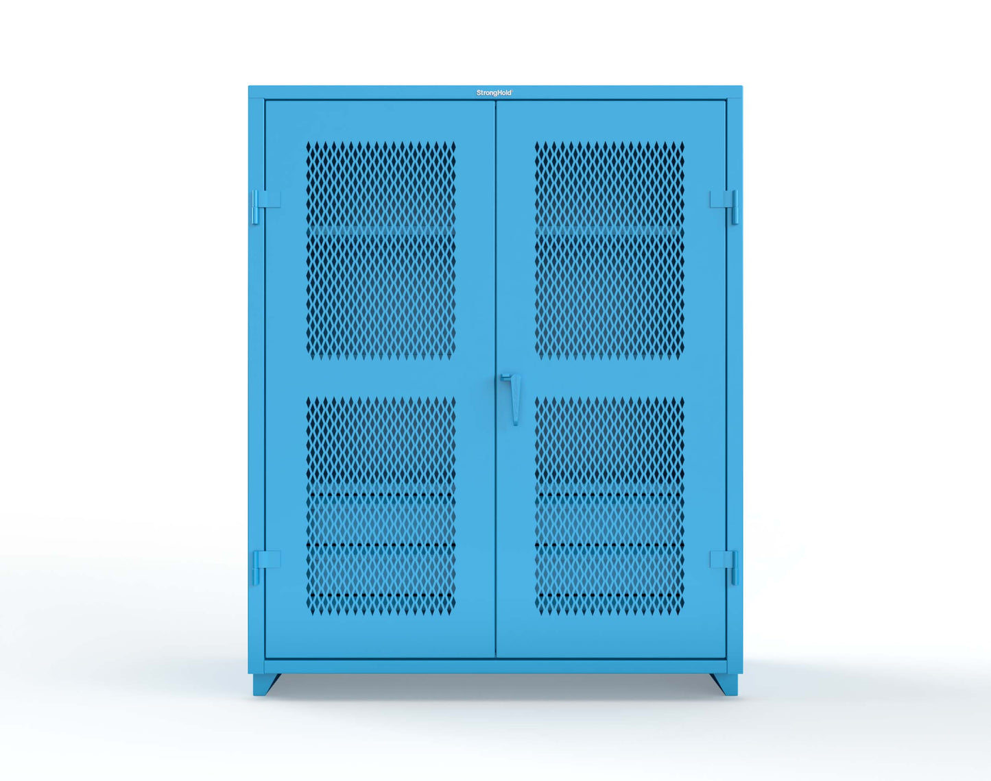 Extra Heavy Duty 14 GA Ventilated (Diamond) Cabinet with 6 Half-Width Drawers, 3 Shelves - 60 In. W x 24 In. D x 75 In. H - 56-V-243-6/5DB-L-5012