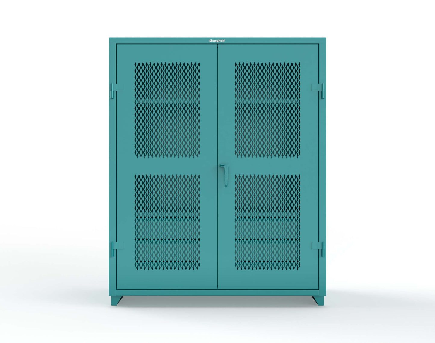Extra Heavy Duty 14 GA Ventilated (Diamond) Cabinet with 6 Half-Width Drawers, 3 Shelves - 60 In. W x 24 In. D x 75 In. H - 56-V-243-6/5DB-L-5021