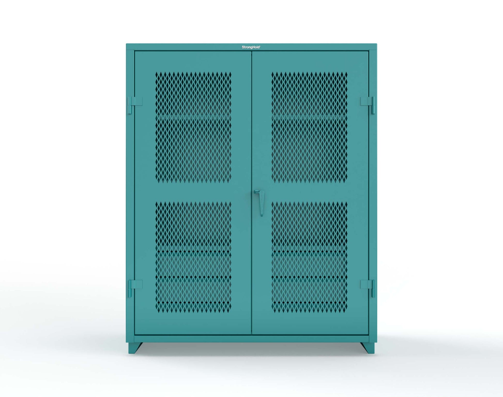 Extra Heavy Duty 14 GA Ventilated (Diamond) Cabinet with 6 Half-Width Drawers, 3 Shelves - 60 In. W x 24 In. D x 75 In. H - 56-V-243-6/5DB-L-5021
