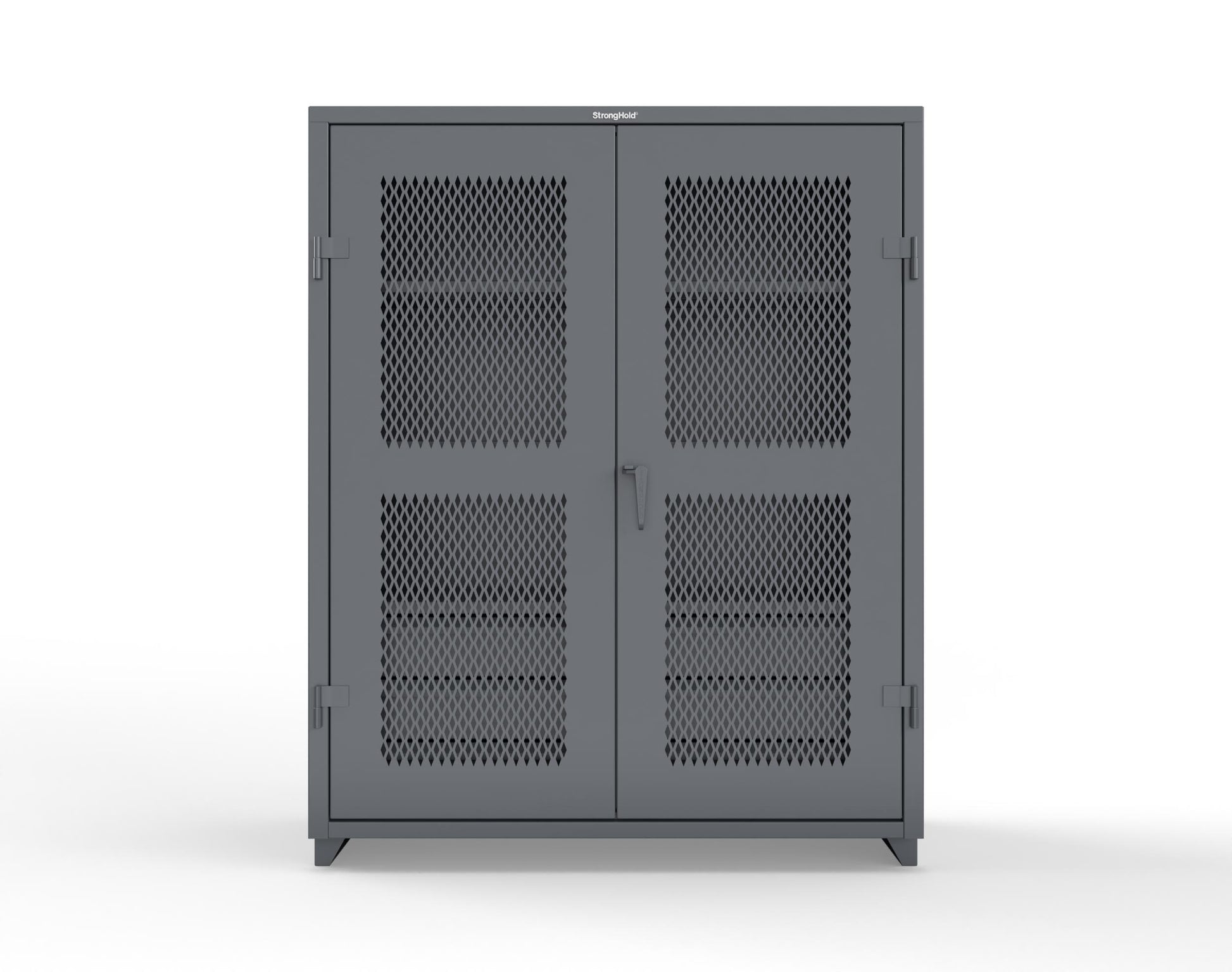 Extra Heavy Duty 14 GA Ventilated (Diamond) Cabinet with 6 Half-Width Drawers, 3 Shelves - 60 In. W x 24 In. D x 75 In. H - 56-V-243-6/5DB-L-7024