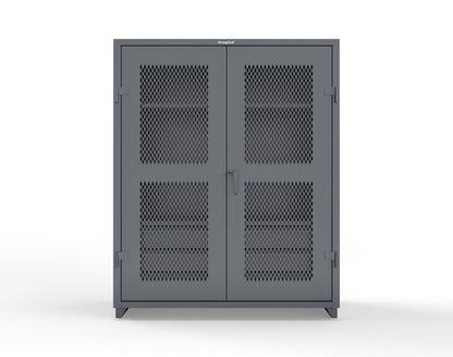Extra Heavy Duty 14 GA Ventilated (Diamond) Cabinet with 6 Half-Width Drawers, 3 Shelves - 60 In. W x 24 In. D x 75 In. H - 56-V-243-6/5DB-L-7024