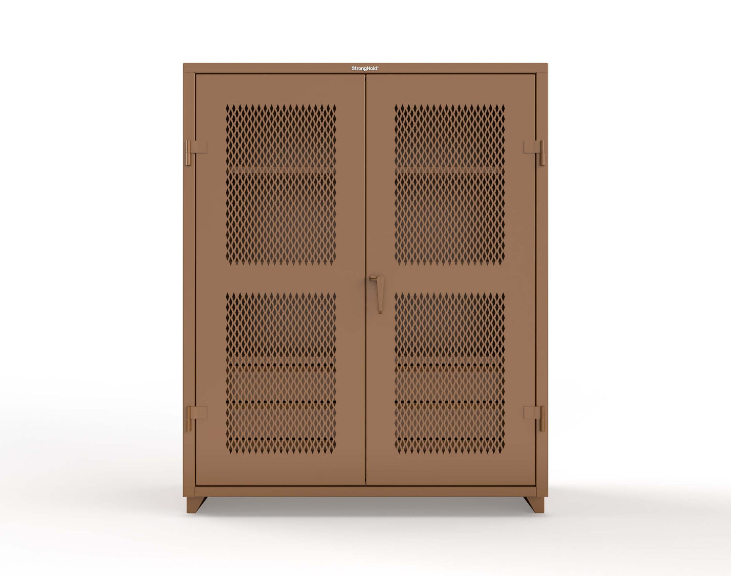 Extra Heavy Duty 14 GA Ventilated (Diamond) Cabinet with 6 Half-Width Drawers, 3 Shelves - 60 In. W x 24 In. D x 75 In. H - 56-V-243-6/5DB-L-8008