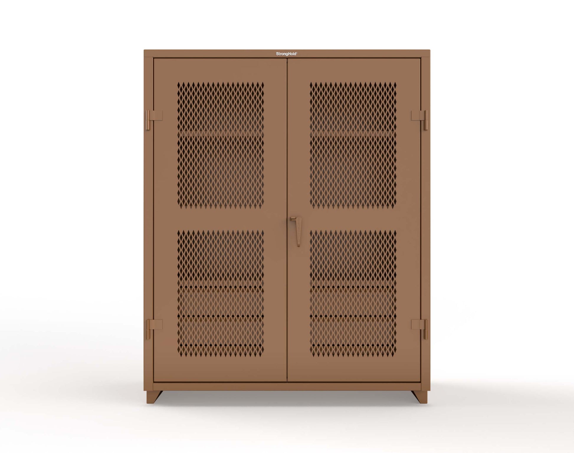 Extra Heavy Duty 14 GA Ventilated (Diamond) Cabinet with 6 Half-Width Drawers, 3 Shelves - 60 In. W x 24 In. D x 75 In. H - 56-V-243-6/5DB-L-8008
