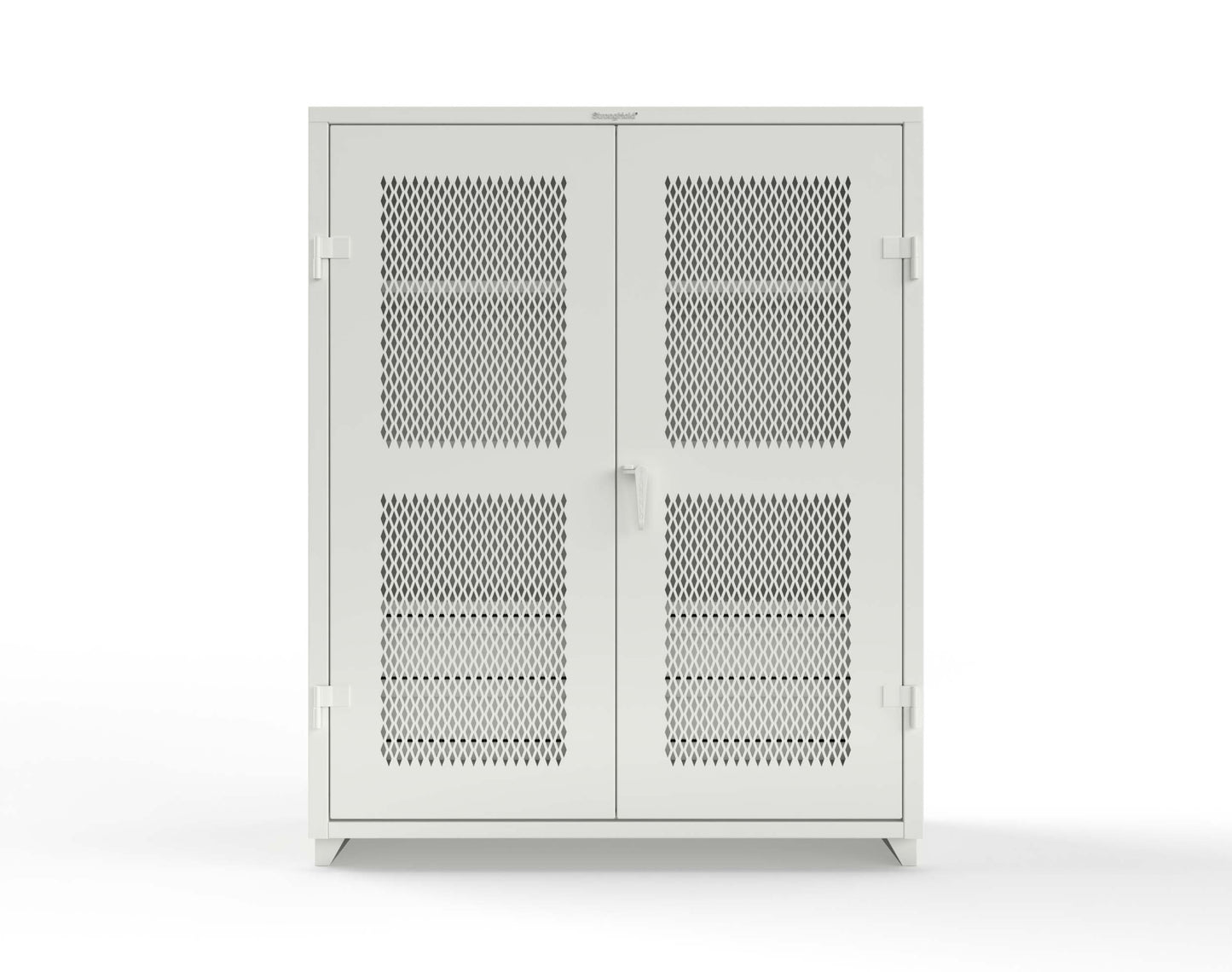 Extra Heavy Duty 14 GA Ventilated (Diamond) Cabinet with 6 Half-Width Drawers, 3 Shelves - 60 In. W x 24 In. D x 75 In. H - 56-V-243-6/5DB-L-9003