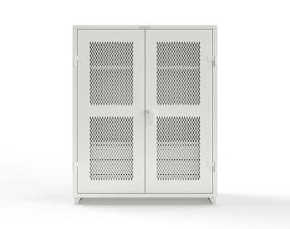 Extra Heavy Duty 14 GA Ventilated (Diamond) Cabinet with 6 Half-Width Drawers, 3 Shelves - 60 In. W x 24 In. D x 75 In. H - 56-V-243-6/5DB-L-9003