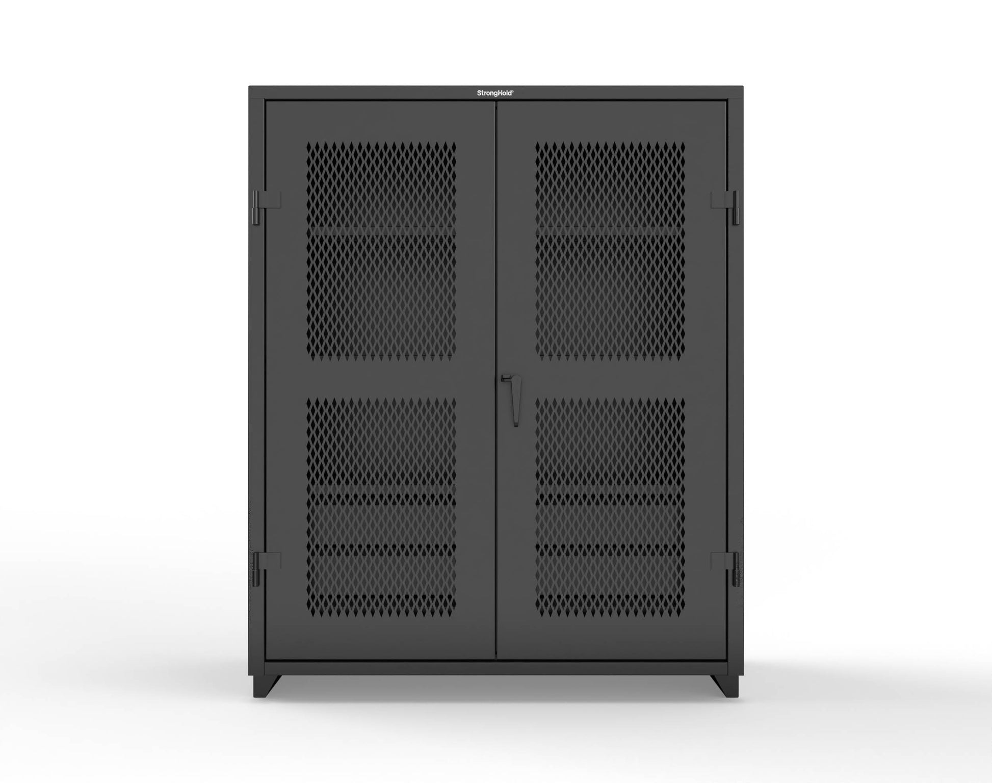 Extra Heavy Duty 14 GA Ventilated (Diamond) Cabinet with 6 Half-Width Drawers, 3 Shelves - 60 In. W x 24 In. D x 75 In. H - 56-V-243-6/5DB-L-9005