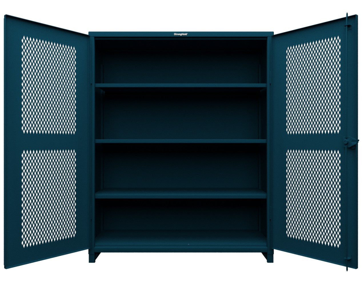 Extra Heavy Duty 14 GA Ventilated (Diamond) Cabinet with 6 Half-Width Drawers, 3 Shelves - 60 In. W x 24 In. D x 75 In. H