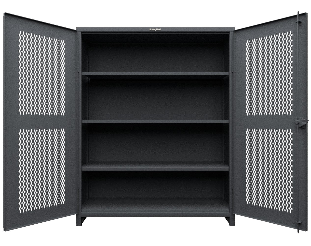 Extra Heavy Duty 14 GA Ventilated (Diamond) Cabinet with 6 Half-Width Drawers, 3 Shelves - 60 In. W x 24 In. D x 75 In. H