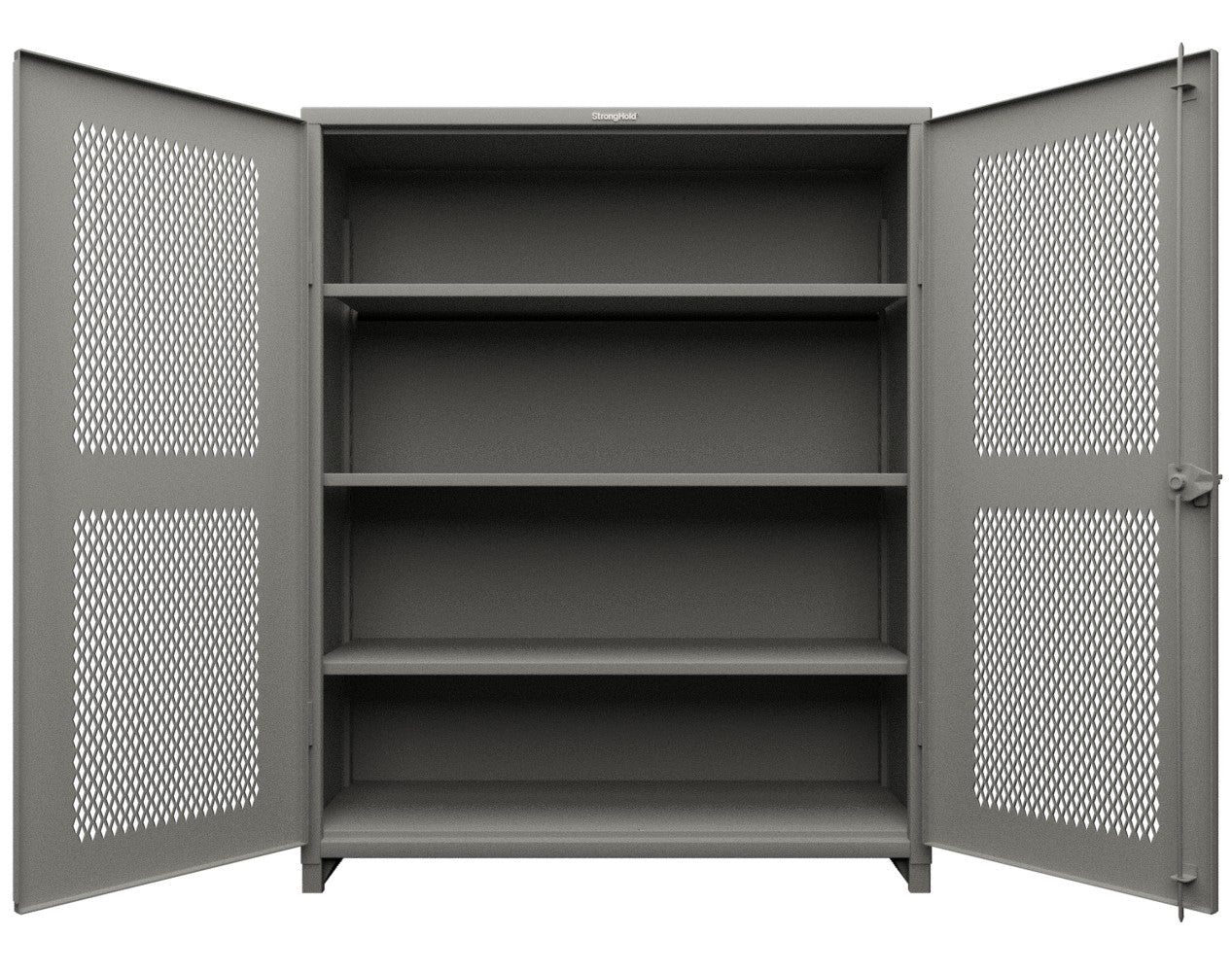 Extra Heavy Duty 14 GA Ventilated (Diamond) Cabinet with 6 Half-Width Drawers, 3 Shelves - 60 In. W x 24 In. D x 75 In. H