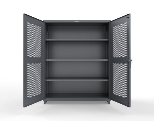 Extra Heavy Duty 14 GA Cabinet with Ventilated (Diamond) Doors - 60 In. W x 24 In. D x 75 In. H - 56-V-243-L-7024