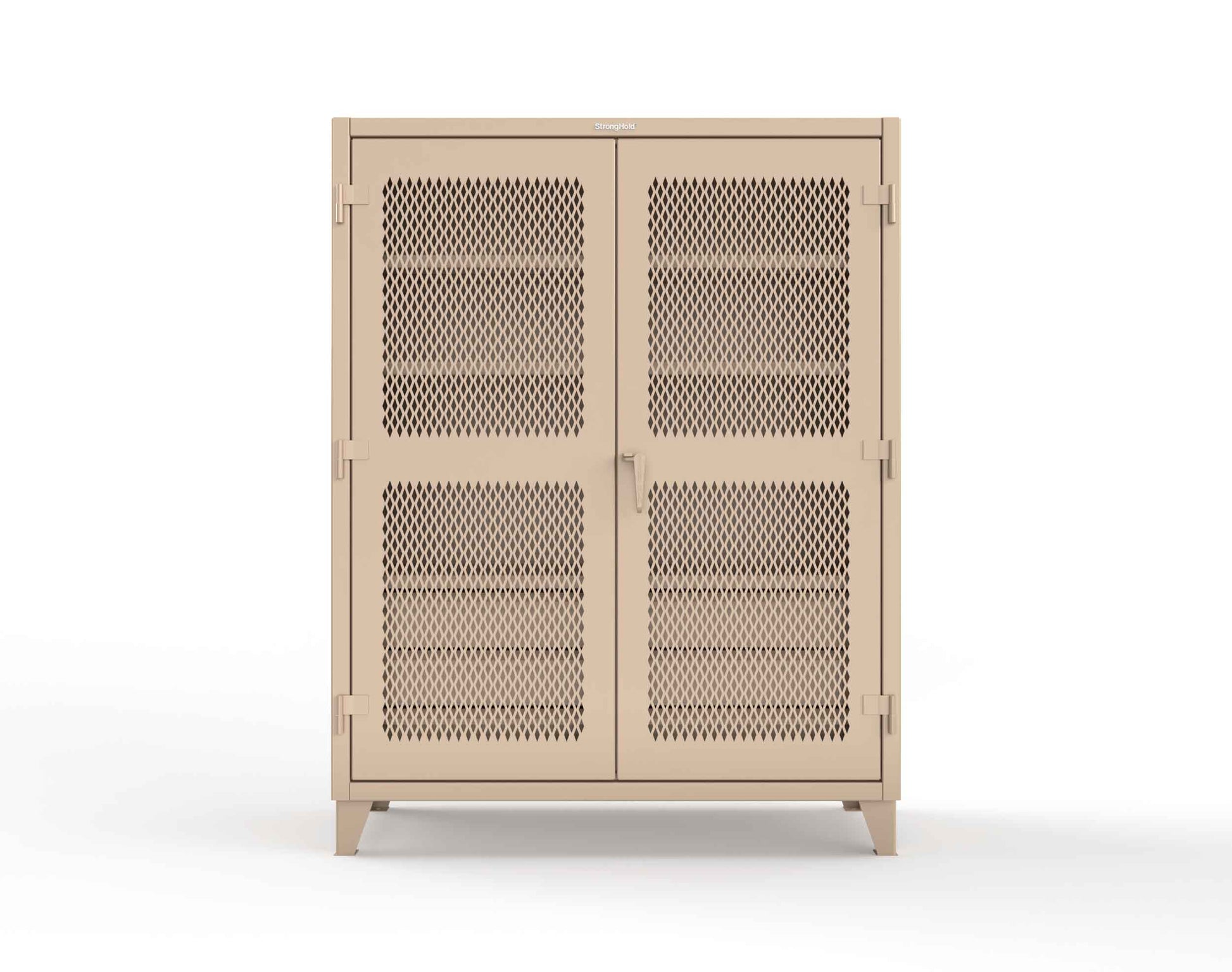 Extreme Duty 12 GA Ventilated (Diamond) Cabinet with 6 Half-Width Drawers, 4 Shelves - 60 In. W x 24 In. D x 78 In. H - 56-V-244-6/5DB-1019