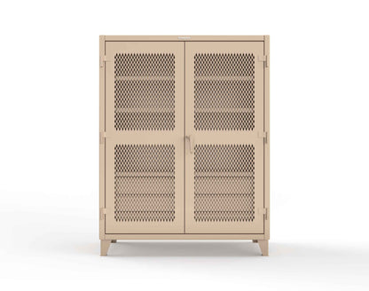 Extreme Duty 12 GA Ventilated (Diamond) Cabinet with 6 Half-Width Drawers, 4 Shelves - 60 In. W x 24 In. D x 78 In. H - 56-V-244-6/5DB-1019