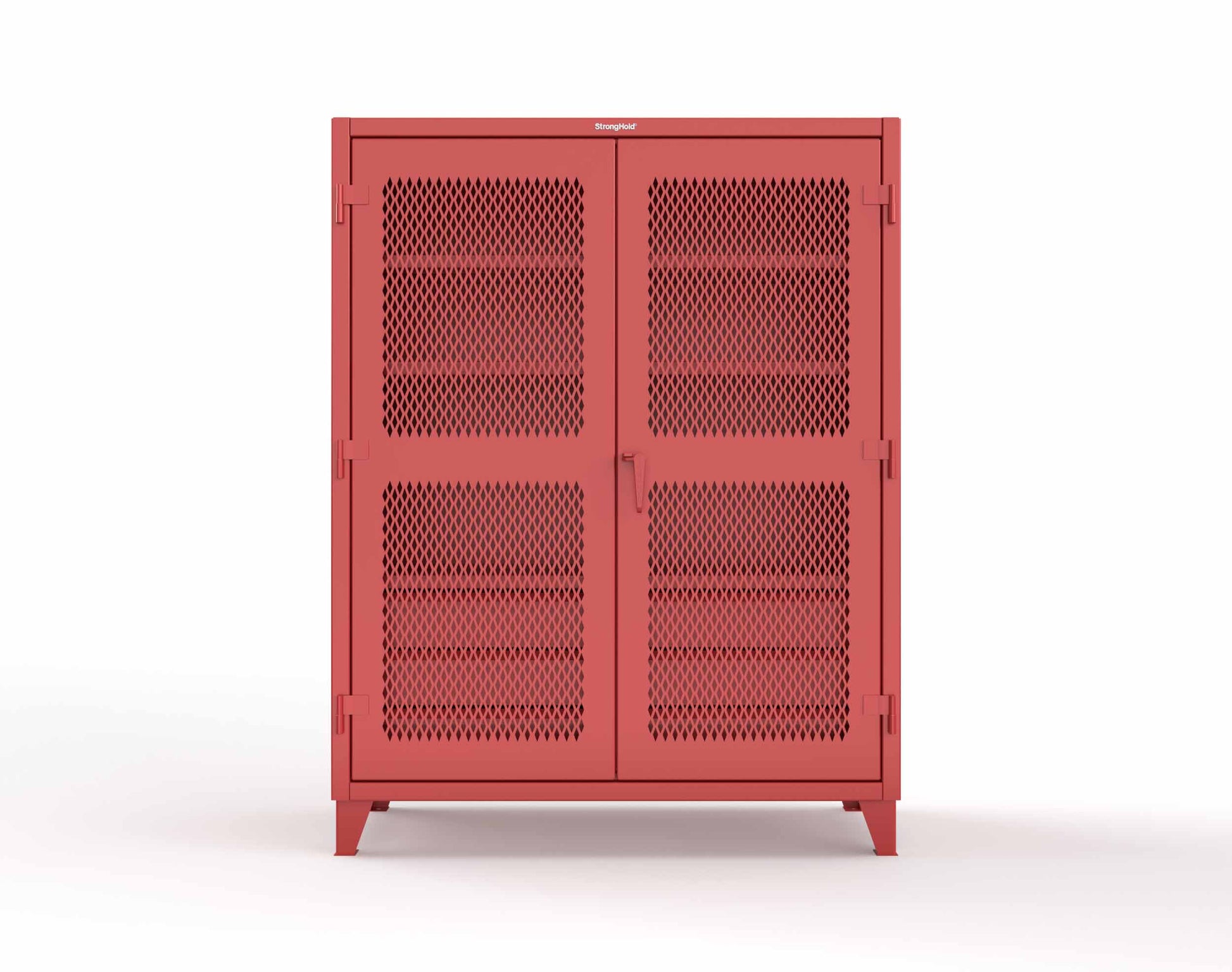 Extreme Duty 12 GA Ventilated (Diamond) Cabinet with 6 Half-Width Drawers, 4 Shelves - 60 In. W x 24 In. D x 78 In. H - 56-V-244-6/5DB-3001