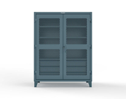 Extreme Duty 12 GA Ventilated (Diamond) Cabinet with 6 Half-Width Drawers, 4 Shelves - 60 In. W x 24 In. D x 78 In. H - 56-V-244-6/5DB-5001