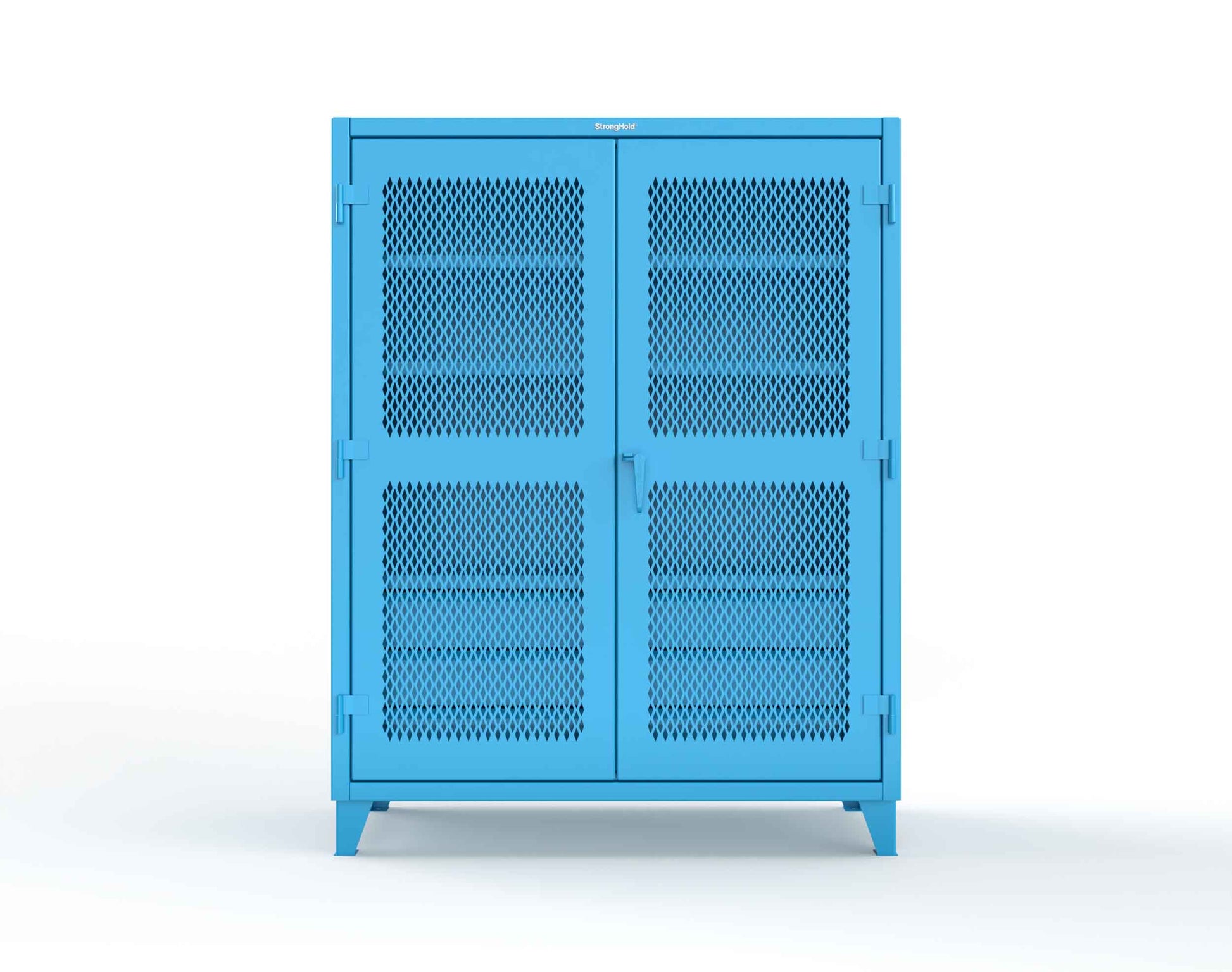Extreme Duty 12 GA Ventilated (Diamond) Cabinet with 6 Half-Width Drawers, 4 Shelves - 60 In. W x 24 In. D x 78 In. H - 56-V-244-6/5DB-5012