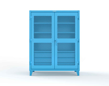 Extreme Duty 12 GA Ventilated (Diamond) Cabinet with 6 Half-Width Drawers, 4 Shelves - 60 In. W x 24 In. D x 78 In. H - 56-V-244-6/5DB-5012