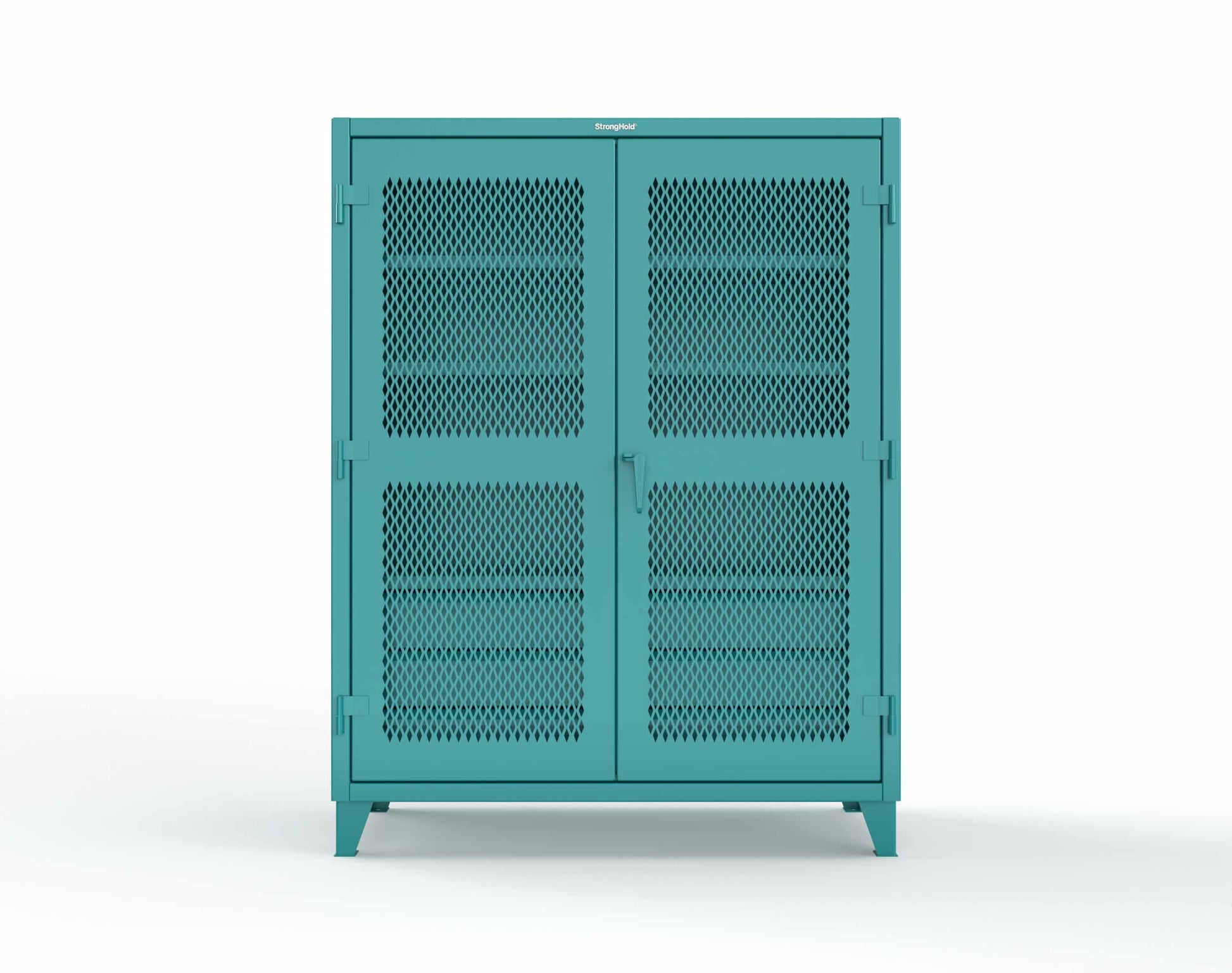 Extreme Duty 12 GA Ventilated (Diamond) Cabinet with 6 Half-Width Drawers, 4 Shelves - 60 In. W x 24 In. D x 78 In. H - 56-V-244-6/5DB-5021