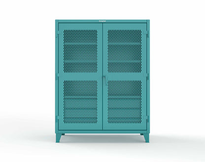 Extreme Duty 12 GA Ventilated (Diamond) Cabinet with 6 Half-Width Drawers, 4 Shelves - 60 In. W x 24 In. D x 78 In. H - 56-V-244-6/5DB-5021