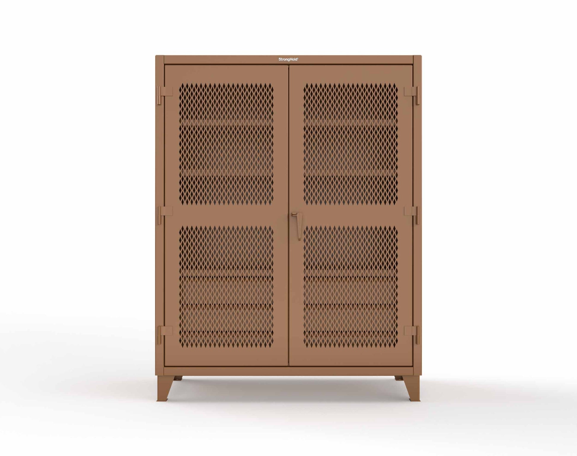 Extreme Duty 12 GA Ventilated (Diamond) Cabinet with 6 Half-Width Drawers, 4 Shelves - 60 In. W x 24 In. D x 78 In. H - 56-V-244-6/5DB-8008