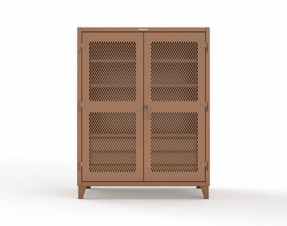 Extreme Duty 12 GA Ventilated (Diamond) Cabinet with 6 Half-Width Drawers, 4 Shelves - 60 In. W x 24 In. D x 78 In. H - 56-V-244-6/5DB-8008