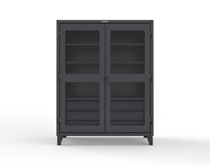 Extreme Duty 12 GA Ventilated (Diamond) Cabinet with 6 Half-Width Drawers, 4 Shelves - 60 In. W x 24 In. D x 78 In. H - 56-V-244-6/5DB-9005