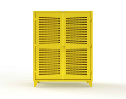 Extreme Duty 12 GA Janitorial Ventilated (Diamond) Cabinet with 4 Shelves - 60 In. W x 24 In. D x 78 In. H - 56-V-BC-244-1023