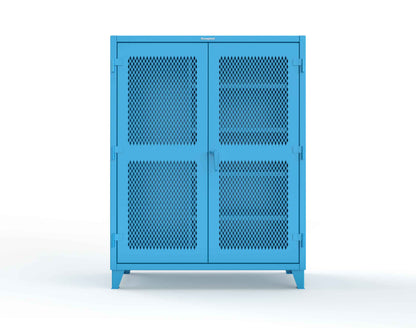 Extreme Duty 12 GA Janitorial Ventilated (Diamond) Cabinet with 4 Shelves - 60 In. W x 24 In. D x 78 In. H - 56-V-BC-244-5012